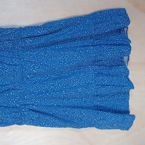 Banana Republic Blue Sleeveless Sun Dress, Ruffle Straps, Teired Skirt - Picture 10 of 13